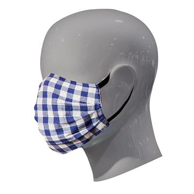 Non-Medical Reusable Face Mask With Tissue Pocket - Blue Buffalo Plaid