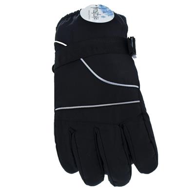 Black Adjustable Nylon Gloves - Large