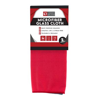 Luxury Driver Microfiber Glass Cloth-2 Pack--16X12