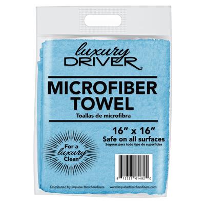 Luxury Driver 16 Inch X 16 Inch Microfiber Dry Vending Towel - Each - Blue