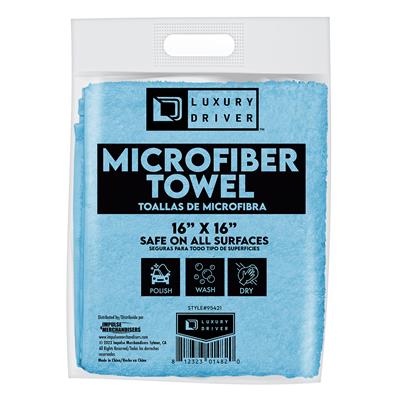 Luxury Driver 16 Inch X 16 Inch Wrapped Microfiber Towel - Blue