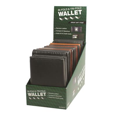 Mens Wallet Tri-Bi-Fold Display - 24 Piece