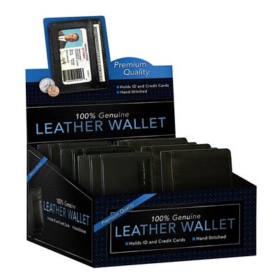 Genedi Leather I.D. Wallet Display - 24 Piece
