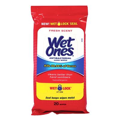 Antibacterial Wet Ones - 20 Count Pack