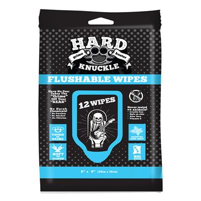 Hard Knuckle Cooling Mint Flushable Wipe - 12 Count