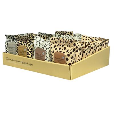 Makeup Removing Wipes 24 Piece Display - Animal Print
