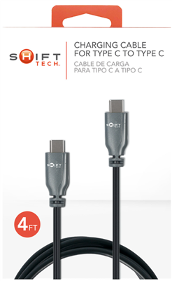 Shift Tech Type C - C PVC Cable Black/Gray4ft