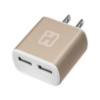 iHome 2.1A 2 Port Wall Charger - Gold