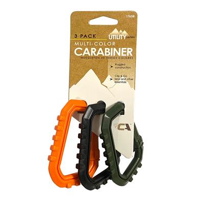Utility Multi-Color Tactical Carabiner 3 Pack