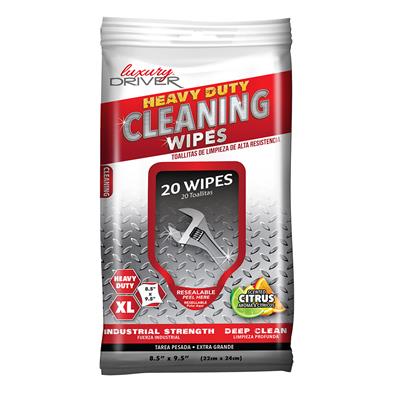 Luxury Driver Heavy Duty Degreaser XL Wipes 20 Count - Citrus