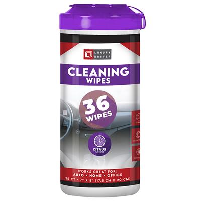 Luxury Driver Interior Cleaner Wipes 36 Ct Canister