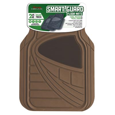 Duo Tech All Weather 2 Piece Car Mat with Brown Heel Pad - Beige