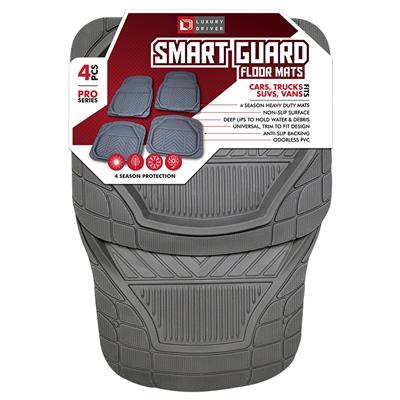 Smart Guard 4 Piece Pro Floor Mats- Gray