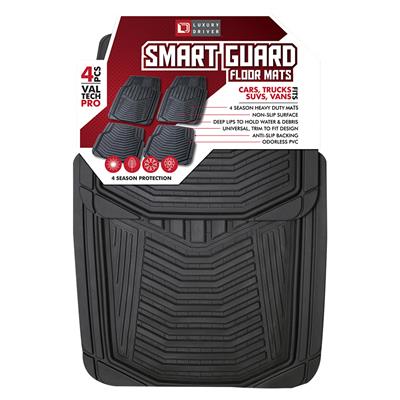 Smart Guard 4 Piece Floor Mats- Black