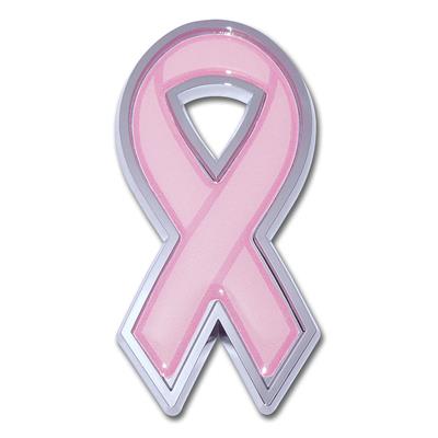 Chrome Auto Emblem - Pink Ribbon