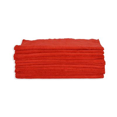 High Grade Overlock Edge Microfiber Towel 16x16 Red- 1 Dozen