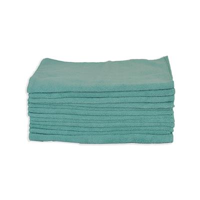 High Grade Overlock Edge Microfiber Towel 16x24 Green- 1 Dozen