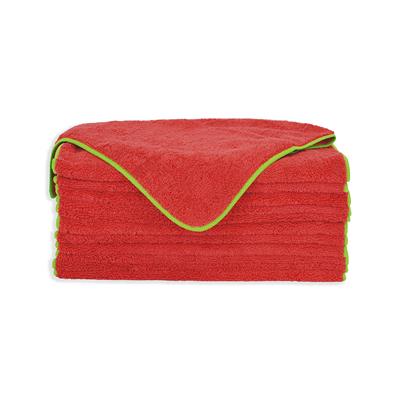 Elite Overlock Trim Microfiber Towel 16x24 Red/Green- 1 Dozen