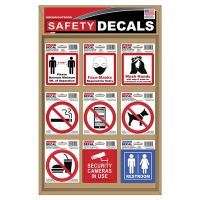Safety Decal Display - 72 Piece