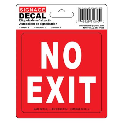 Safety Decal - No Exit