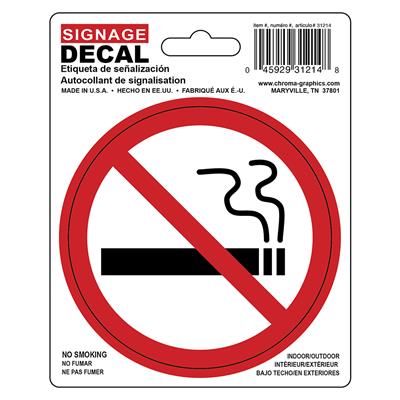 Safety Decal - No Smoking