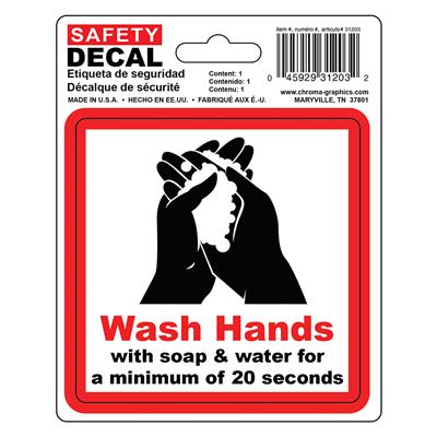 Safety Decal - Wash Hands
