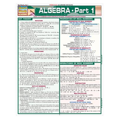 Quick Study-Algebra Part 1 - 5 Pack