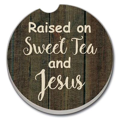 Auto Coaster - Raised on Sweet Tea & Jesus