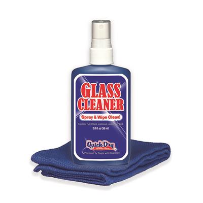 Quick Dry Glass Cleaner 2 Ounce and Towel - 100 Case