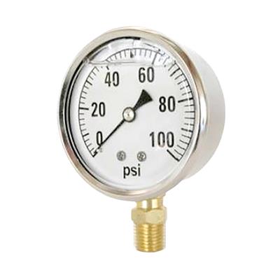 Stainless Steel Case Bottom Mounted Liquid Filled Gauge 200 Psi
