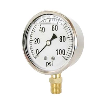 Stainless Steel Case Bottom Mounted Liquid Filled Gauge 600 Psi