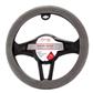 Luxury Driver Steering Wheel Cover - Quilted Velour Grey