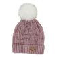 Lined knit hat With Pompom - Assorted Colors